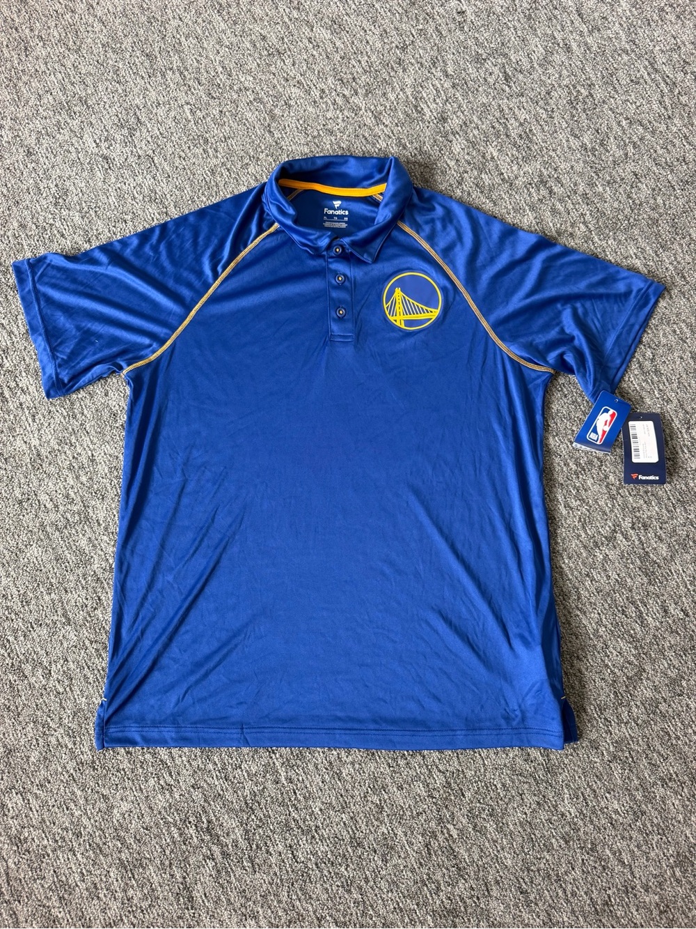 Fanatics Golden State Warriors Royal Blue Polo with Yellow Trim